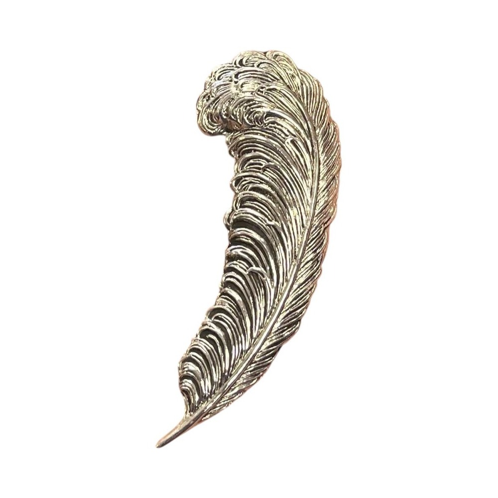 Vintage Sarah Coventry Silver Tone Feather Pin Brooch 2.5"
